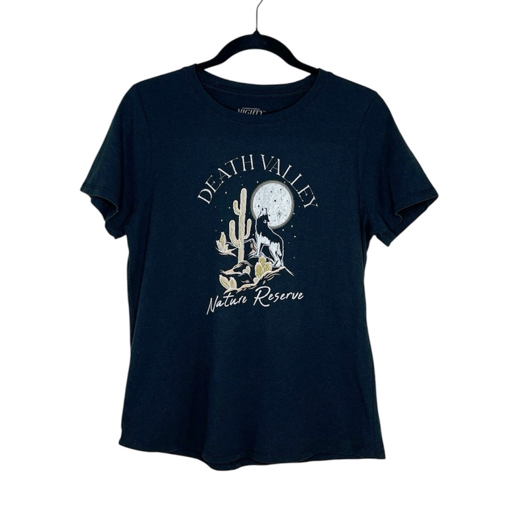 Death Valley Nature Reserve Howling Wolf Desert Scene Black Tee size Medium